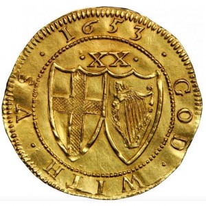Реверс монеты Англия, 1 юнайт, 1649-1660