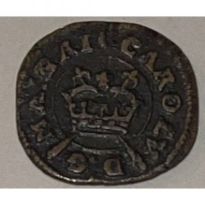 Аверс монеты Англия, 1 фартинг, 1635, Одинарная роза на реверсе
