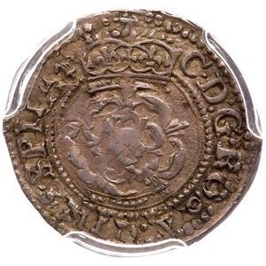 Аверс монеты Англия, 1 пенни, 1625, Роза на аверсе