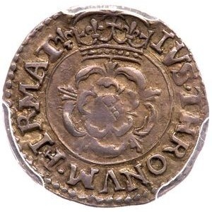 Реверс монеты Англия, 1 пенни, 1625, Роза на аверсе
