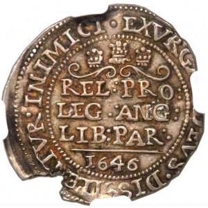 Реверс монеты Англия, 4 пенса, 1646