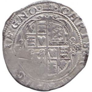Реверс монеты Англия, 6 пенсов, 1625, Овальный герб