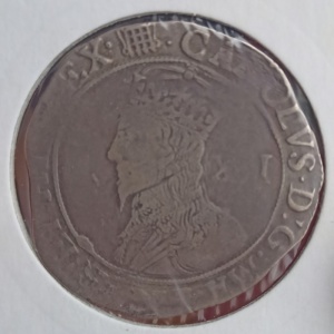 Аверс монеты Англия, 1 шиллинг, 1625, Овальный герб