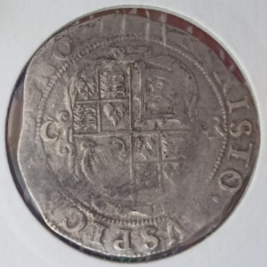 Реверс монеты Англия, 1 шиллинг, 1625, Овальный герб