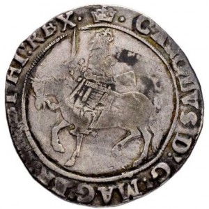 Аверс монеты Англия, ½ кроны, 1645