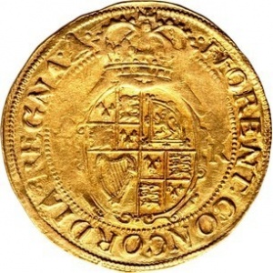 Реверс монеты Англия, 1 юнайт, 1625, Четвертый бюст Карла I