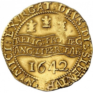 Реверс монеты Англия, 1 юнайт, 1642