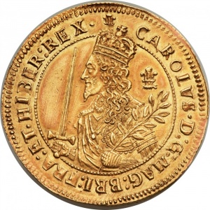 Аверс монеты Англия, 3 юнайта, 1644