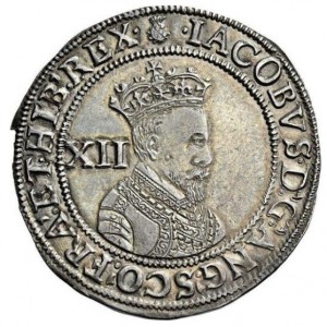 Аверс монеты Англия, 1 шиллинг, 1604, Первый бюст Якова I