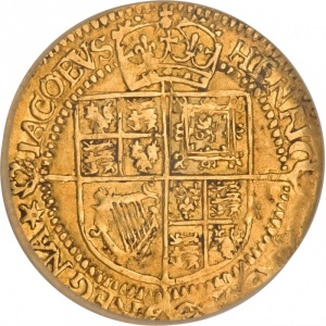 Реверс монеты Англия, ¼ лавра, 1619