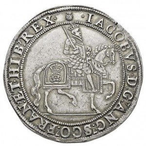 Аверс монеты Англия, 1 крона, 1604, Щит с гербом внутри
