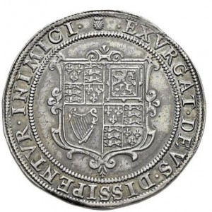 Реверс монеты Англия, 1 крона, 1604, Щит с гербом внутри