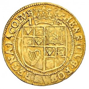 Реверс монеты Англия, 1 крона, 1604, Золото, Первый бюст Якова I