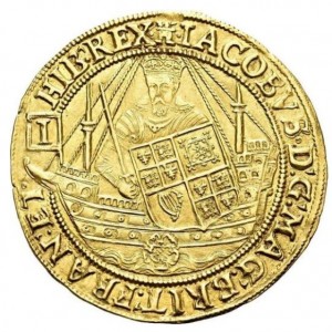 Аверс монеты Англия, 1 спур риал, 1604
