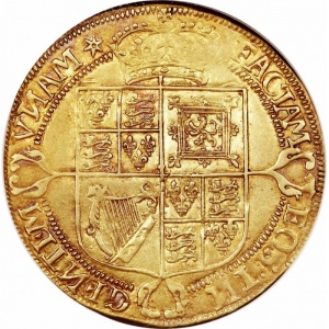 Реверс монеты Англия, 1 лавр, 1619, Второй бюст Якова I