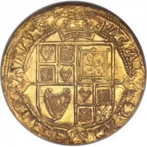 Реверс монеты Англия, 1 лавр, 1619, Третий бюст Якова I