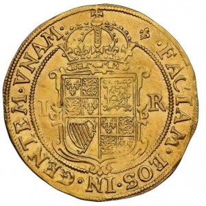 Реверс монеты Англия, 1 юнайт, 1604, Второй бюст Якова I