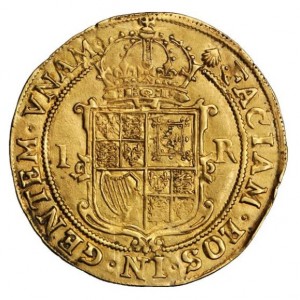 Реверс монеты Англия, 1 юнайт, 1604, Четвертый бюст Якова I