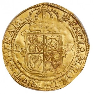 Реверс монеты Англия, 1 юнайт, 1604, Пятый бюст Якова I