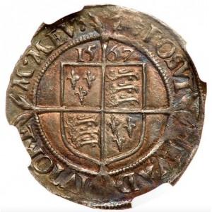 Реверс монеты Англия, 6 пенсов, 1566-1573
