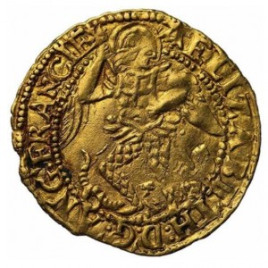Аверс монеты Англия, ¼ энжела, 1583