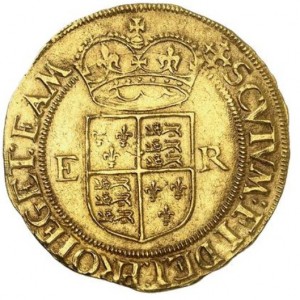 Реверс монеты Англия, ½ фунта (полсоверена), 1560