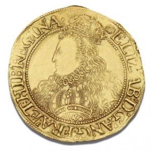 Аверс монеты Англия, ½ фунта (полсоверена), 1592
