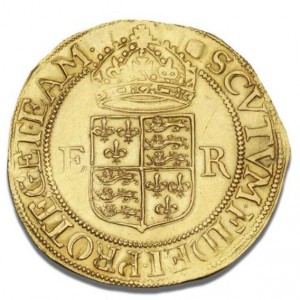 Реверс монеты Англия, ½ фунта (полсоверена), 1592