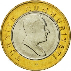 Аверс монеты Турция, 50 новых курушей, 2005-2008