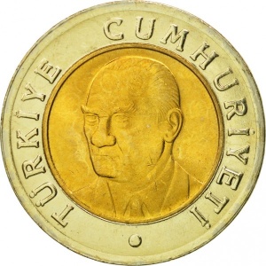 Аверс монеты Турция, 1 новая лира, 2005-2008