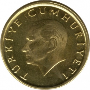 Аверс монеты Турция, 25.000 лир, 2001-2004