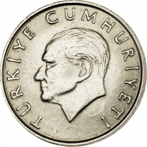 Аверс монеты Турция, 10.000 лир, 1997-2001