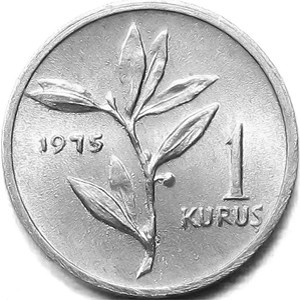 Реверс монеты Турция, 1 куруш, 1975-1977