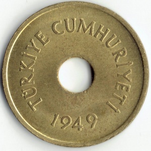 Аверс монеты Турция, 2½ куруша, 1948-1951