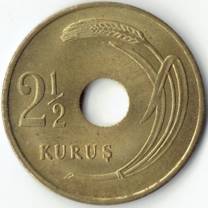 Реверс монеты Турция, 2½ куруша, 1948-1951
