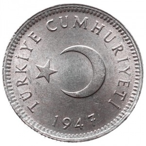 Аверс монеты Турция, 50 курушей, 1947-1948