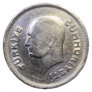 Аверс монеты Турция, 1 лира, 1937-1939