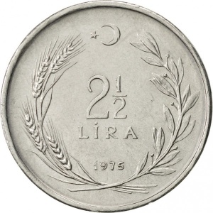 Реверс монеты Турция, 2½ лиры, 1969-1980