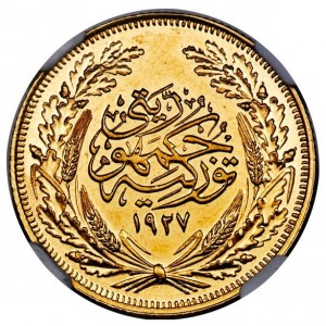 Реверс монеты Турция, 100 курушей, 1926-1929