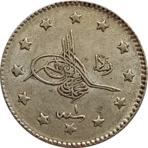 Аверс монеты Турция, 1 куруш, 1909