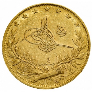 Аверс монеты Турция, 100 курушей, 1909