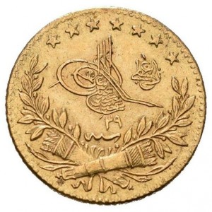 Аверс монеты Турция, 25 курушей, 1876