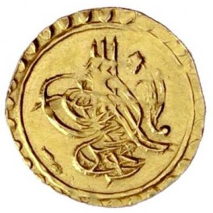 Аверс монеты Турция, ¼ зери-махбуба, 1808, Тугра без звёзд