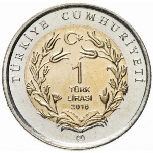Аверс монеты Турция, 1 лира, 2016, Соня