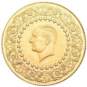 Аверс монеты Турция, 100 курушей, 1942-2020, Смерть Кемаля Ататюрка