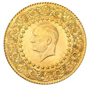 Аверс монеты Турция, 250 курушей, 1942-2013, Смерть Кемаля Ататюрка