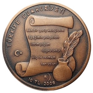 Аверс монеты Турция, 10 лир, 2009, Келегей