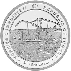 Аверс монеты Турция, 20 лир, 2016, Чака-бей