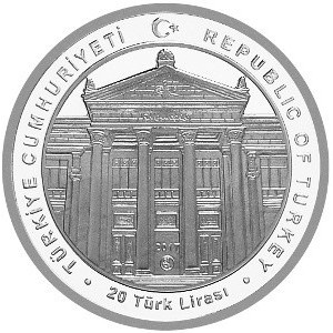 Аверс монеты Турция, 20 лир, 2017, Сидонский саркофаг