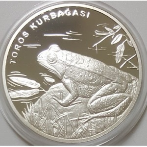 Реверс монеты Турция, 20 лир, 2019, Бурая турецкая лягушка